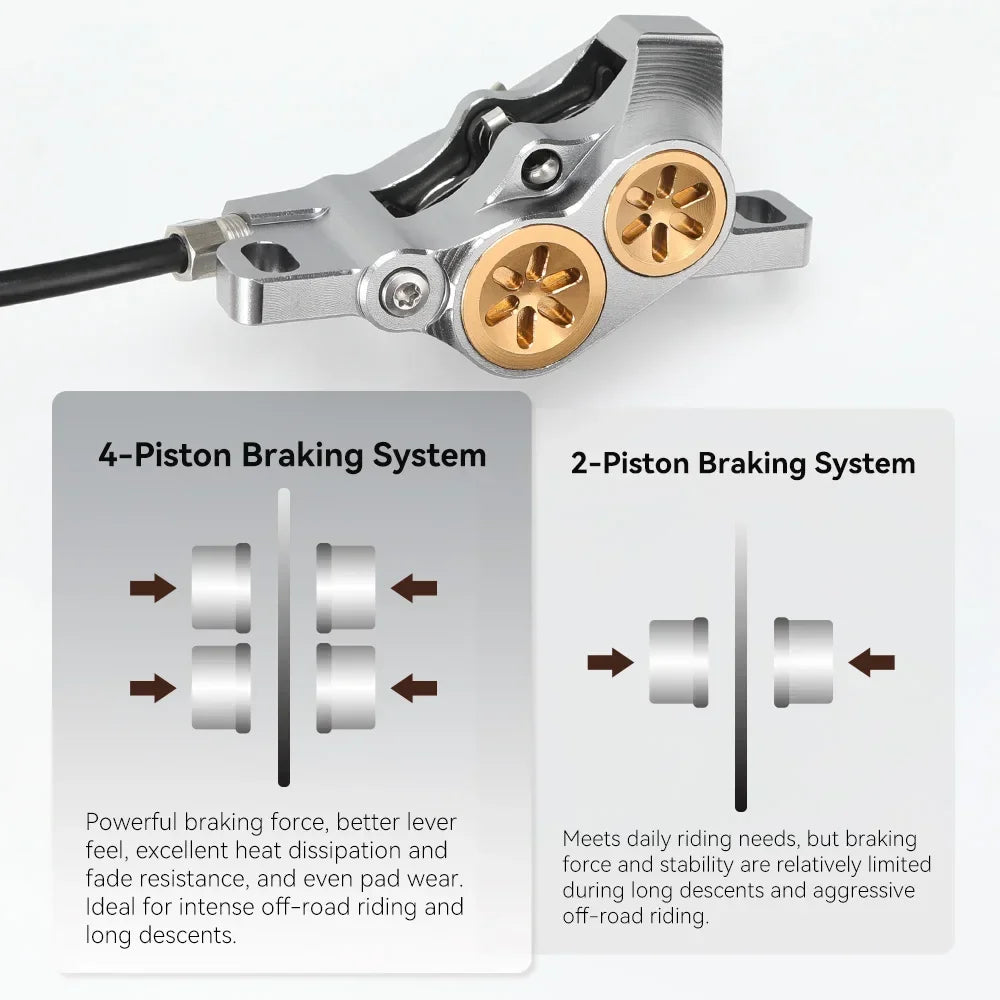 E-Bike MTB 4 Piston Hydraulic Disc Brake Set