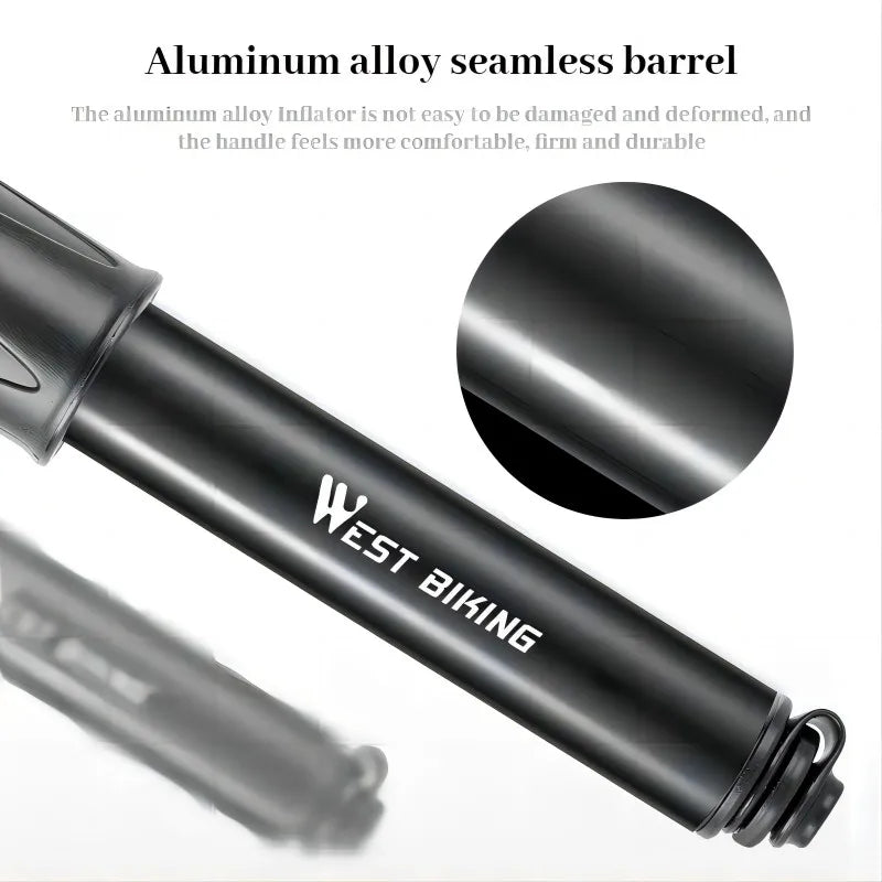 WEST BIKING Mini Aluminum Alloy Bicycle Hand Air Pump, Tire Inflator, Schrader Presta Valve, MTB Road Cycling Pump, 100Psi