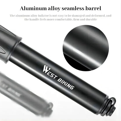 WEST BIKING Mini Aluminum Alloy Bicycle Hand Air Pump, Tire Inflator, Schrader Presta Valve, MTB Road Cycling Pump, 100Psi